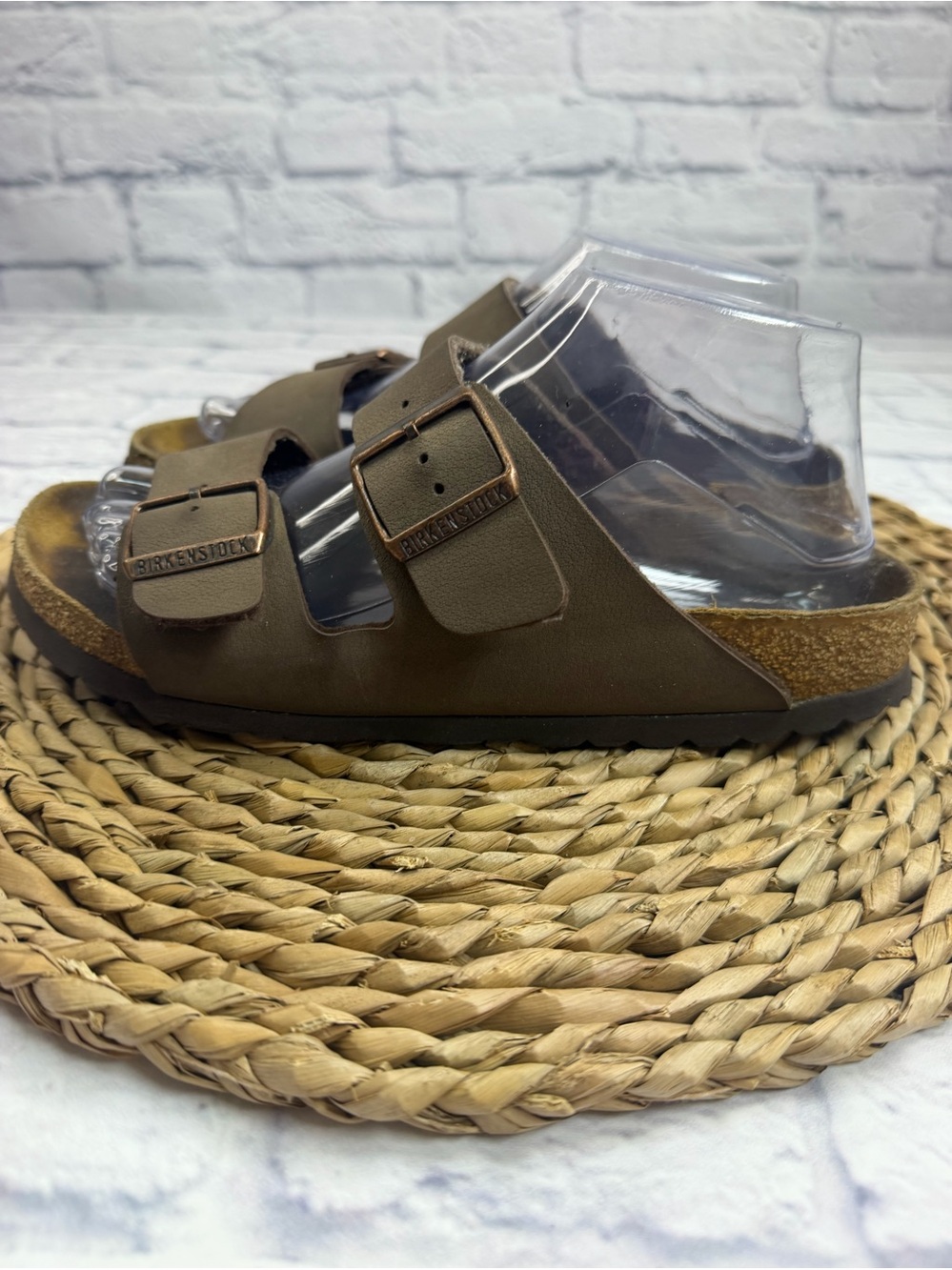 Birkenstock Brown Two-Buckle Slide Sandals. Size 8.5. - Picture 4 of 8